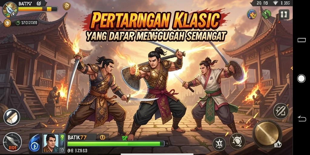 Screenshot dari gameplay seru BATIK77 yang menunjukkan aksi pertarungan.