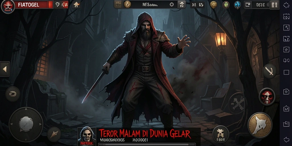 Screenshot gameplay FIATOGEL menampilkan atmosfer mencekam yang menghantui.