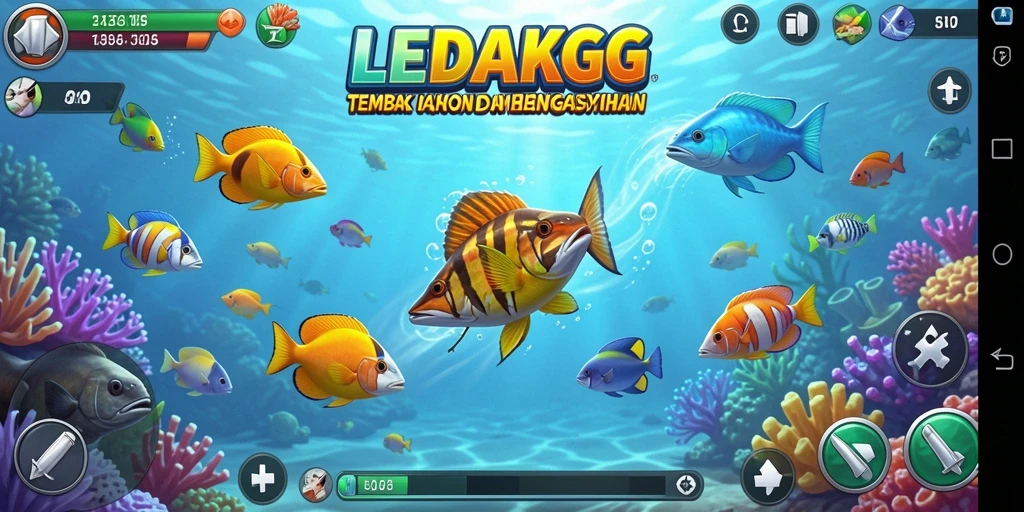 Tangkapan layar LEDAKGG menampilkan aksi gameplay Tembak Ikan yang seru dan menantang.