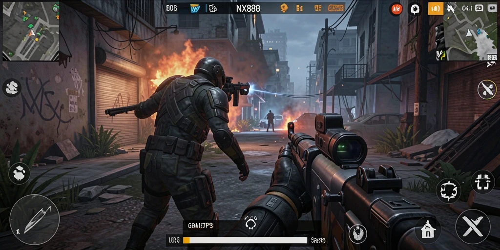 Screenshot gameplay NX888 yang menampilkan aksi mendebarkan.