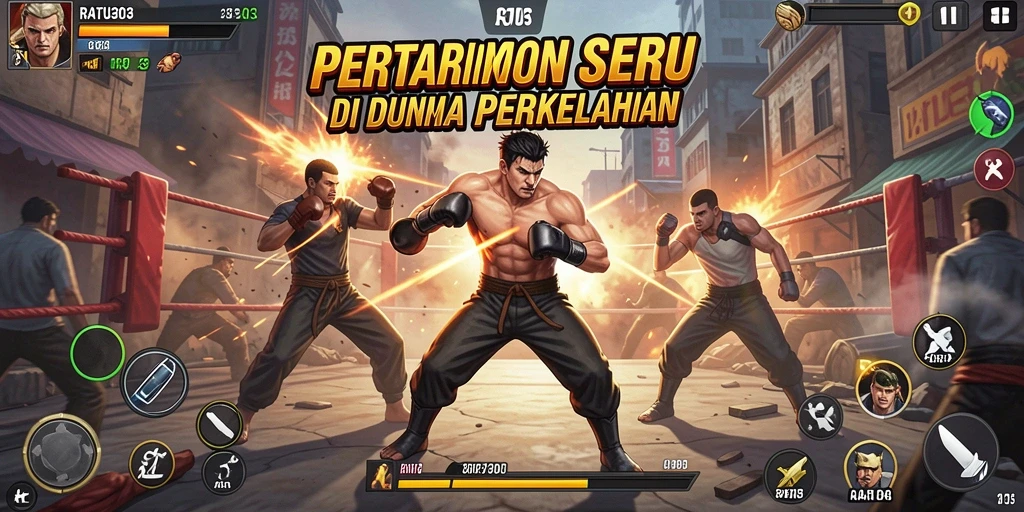 Gameplay menyeru dengan pertarungan karakter di RATU303.