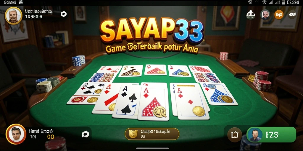 Tampilan gameplay yang menarik di SAYAP33, penuh keasyikan bermain Gaple.