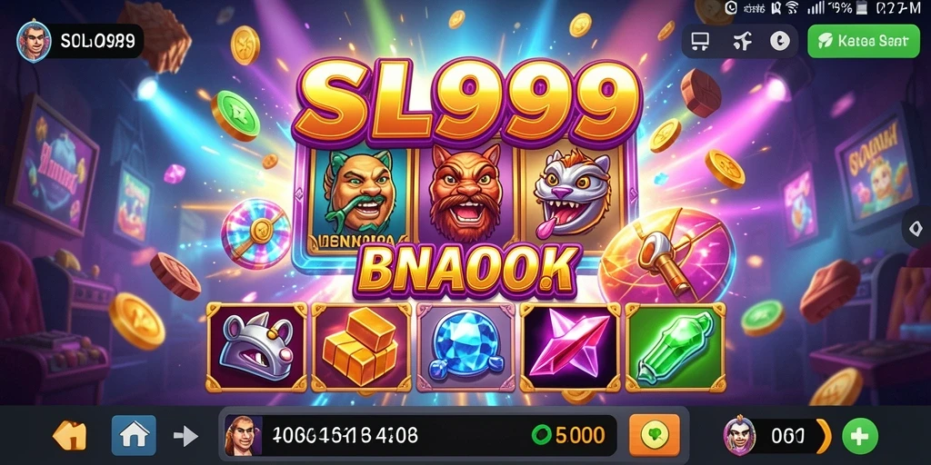 Screenshot SL999 menunjukkan gameplay Slot yang menarik dan penuh warna.