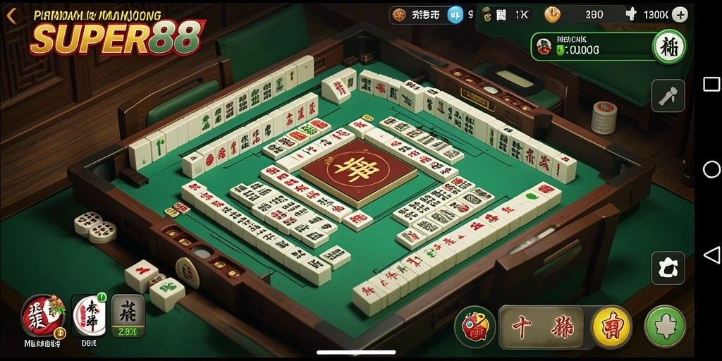Tampilan gameplay menarik dari SUPER88 yang menampilkan strategi Mahjong.