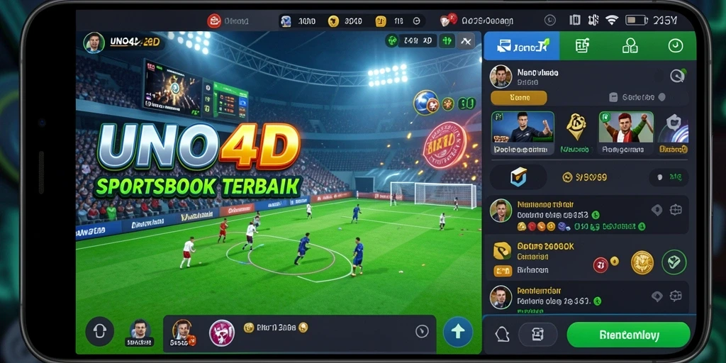 Screenshot gameplay Sportsbook dari UNO4D menunjukkan taruhan olahraga yang seru.